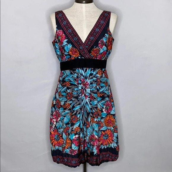 ECI New York Silk Sleeveless Surplice Floral Dress - Picture 1 of 6